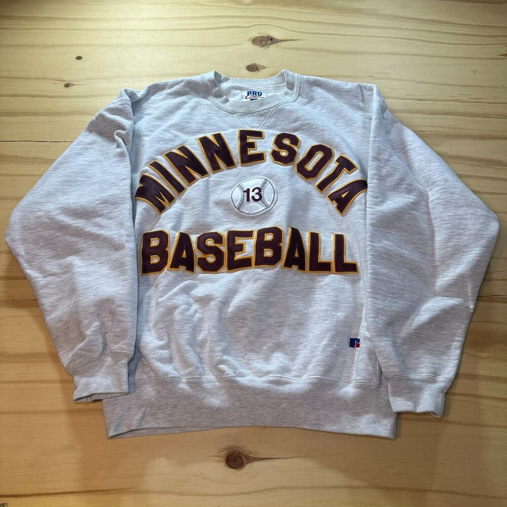 VTG Minnesota Golden Gophers Baseball Russell Athletic Sweatshirt Mens XL READ!!